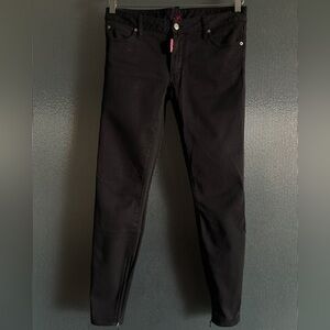 DSQUARED2 Black Medium Waist Twiggy Jeans Ankle Zip - IT 42 / US 6 Made in Italy